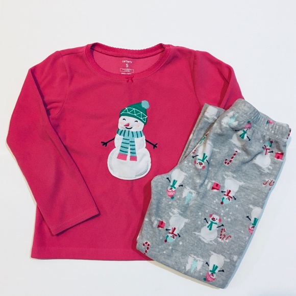 NWT Carter/'s Baby//Toddler Girl Red 2-PC Winter Snowman Pajama Set 18 Months